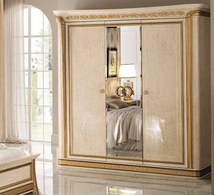 Garde-robe Chambre Armoire en Bois Armoire 3 Portes Placards Luxe arredoclassic