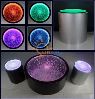 Table de design d'eau Table basse Colonnes d'eau Tables de canapé Éclairées par LED