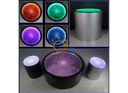 Table de design d'eau Table basse Colonnes d'eau Tables de canapé Éclairées par LED