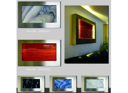 Mur d'eau LED, colonnes d'eau design, cadre d'image de cascade 90x60