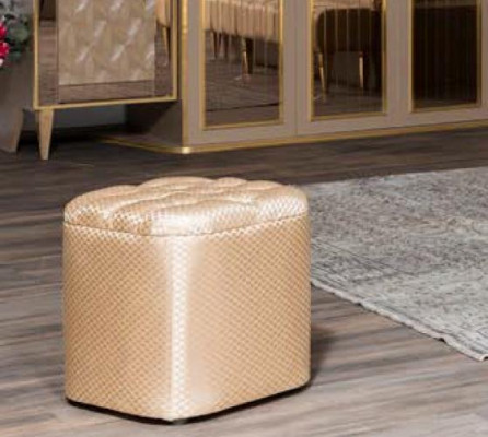 Meubles de chambre lit double avec tables de chevet dressing pouf dans un design premium exquis