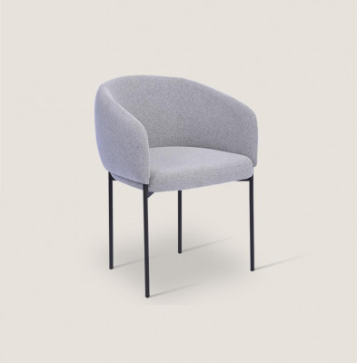 Chaise rembourrée grise avec accoudoirs Fauteuil design une place pour salon