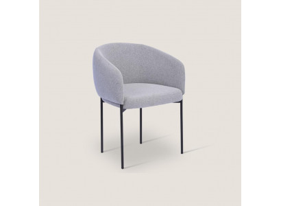 Chaise rembourrée grise avec accoudoirs Fauteuil design une place pour salon