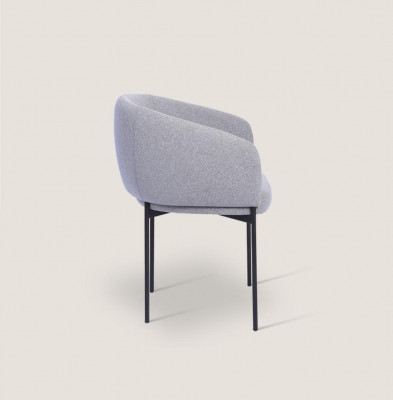 Chaise rembourrée grise avec accoudoirs Fauteuil design une place pour salon