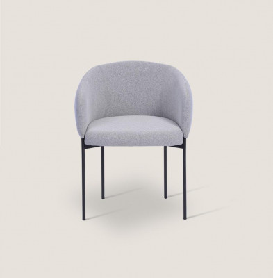 Chaise rembourrée grise avec accoudoirs Fauteuil design une place pour salon