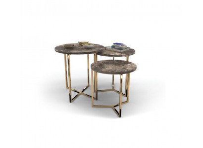 Concepteur de 3x tables d'appoint en marbre Tables de salon de luxe Tables basses de salon