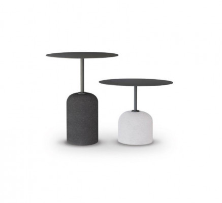 Table basse noire et blanche Suite de luxe 2x tables d'appoint rondes design.