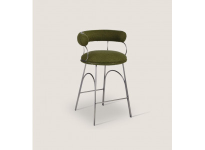 Tabouret de bar vert olive, fauteuil inclinable de luxe, fauteuil designer rembourré, mobilier