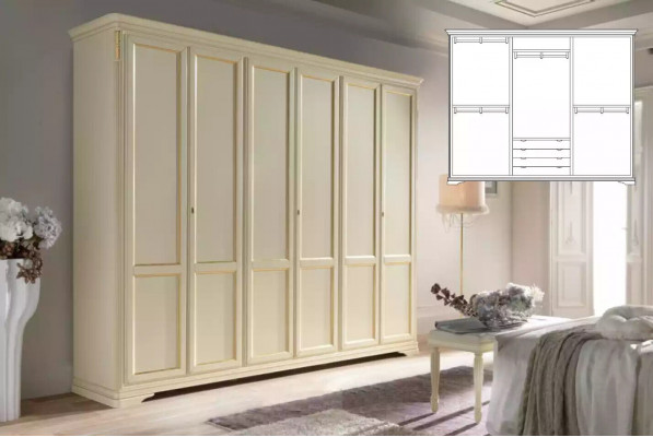 Armoire Beige Mobilier de Luxe Meubles Italiens Ameublement Chambre