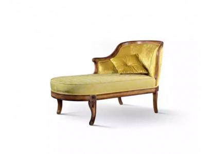 Chaise longue Canapé Chaise longue Tissu Jaune Classique en Tissu nouveau