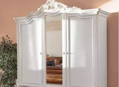 Armoire blanche Mobilier en bois massif Chambre à coucher Designer Portes en verre