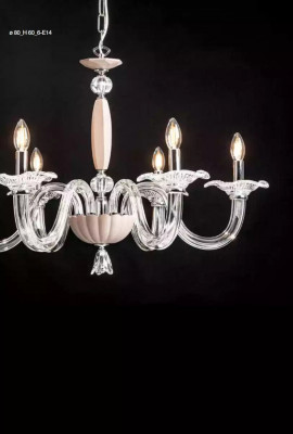 Lustre en verre de cristal, lumière suspendue, luminaire classique de plafond de luxe