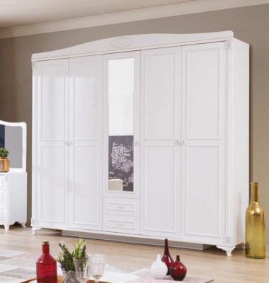 Chambre Mobilier Armoire en Bois Style Maison de Campagne Blanc Nouveau