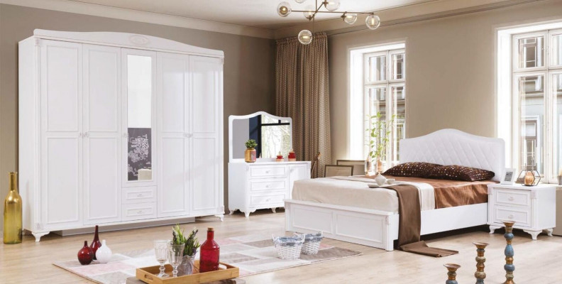 Chambre Mobilier Armoire en Bois Style Maison de Campagne Blanc Nouveau