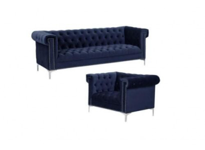 Blue e Chesterfield Sofa-Set Couch Royal Blue Couchen Sofa-Set Sets neu  Bleu et ensemble de canapé Chesterfield bleu royal Nouveaux ensembles de canapés sofa.