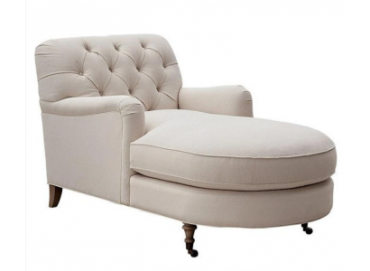 Chaise longue beige Chesterfield mobilier Transat Salon Moderne