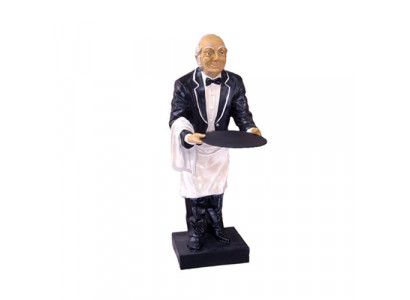 Butler Figurine Statue Figurines Statues Sculpture Restaurant Hôtel Plateau Serveur Nouveau