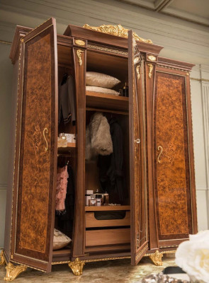 Armoire en bois massif Chambre à coucher Meubles Italie Armoire en bois Cabinet en bois